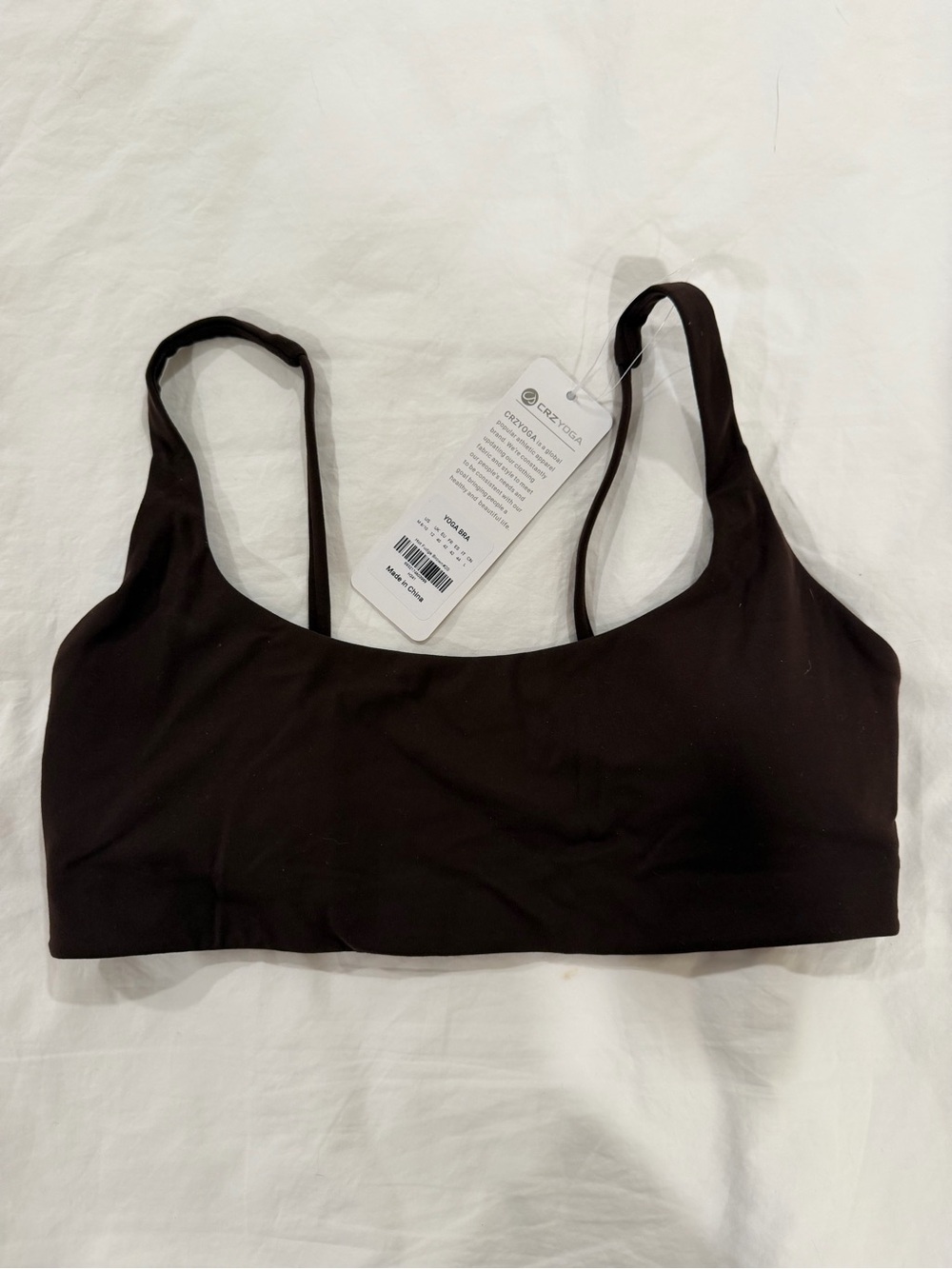 CRZ YOGA - Brown Scoop Sports Bra - Size M NWT